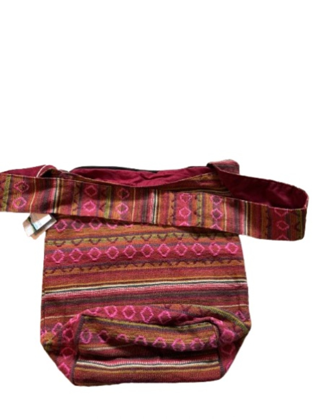 Handwoven Multicolor Pink & Brown Crossbody Bag